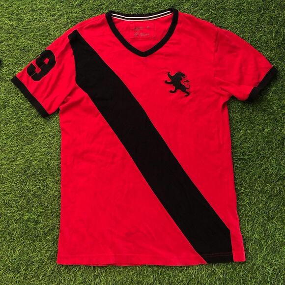 Express Other - Red/Black Express Embroidered Logo Number Tee